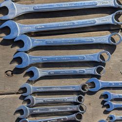  Lot of 29 Mixed Wrenches Alltrade Chrome Vanadium Forged Bison Tools Set