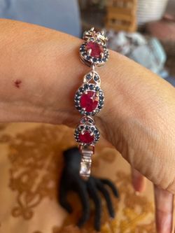 Ruby&Sapphire bracelet in 925-silver