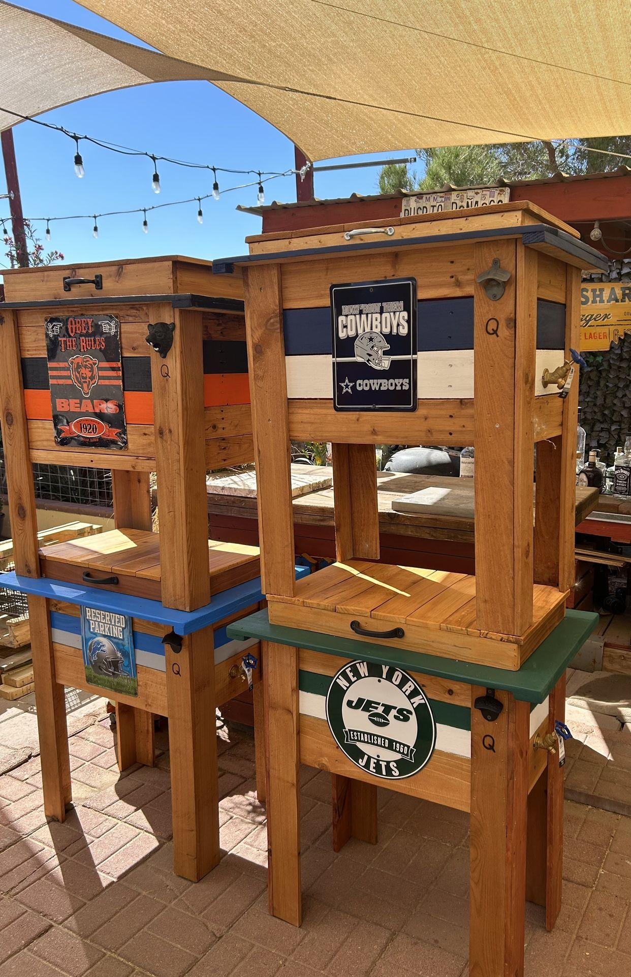 Wood Cooler, NFL, Great Gift, Man Cave, Football Season!! Order Yours Asap!!