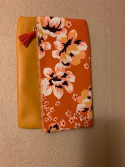 Yellow floral clutch