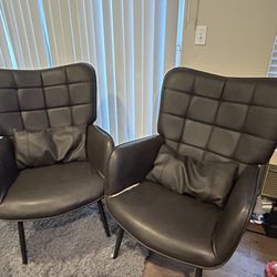 Black Faux Leather Chairs