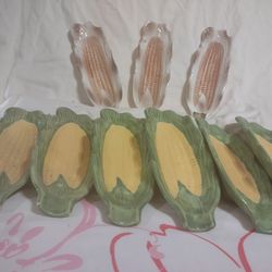 Antique Corn On The Cobb Serving Platters