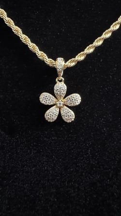 14k Gold Flower Rope Chain