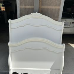 Twin Sleigh Bed + Matching Dresser and mirror