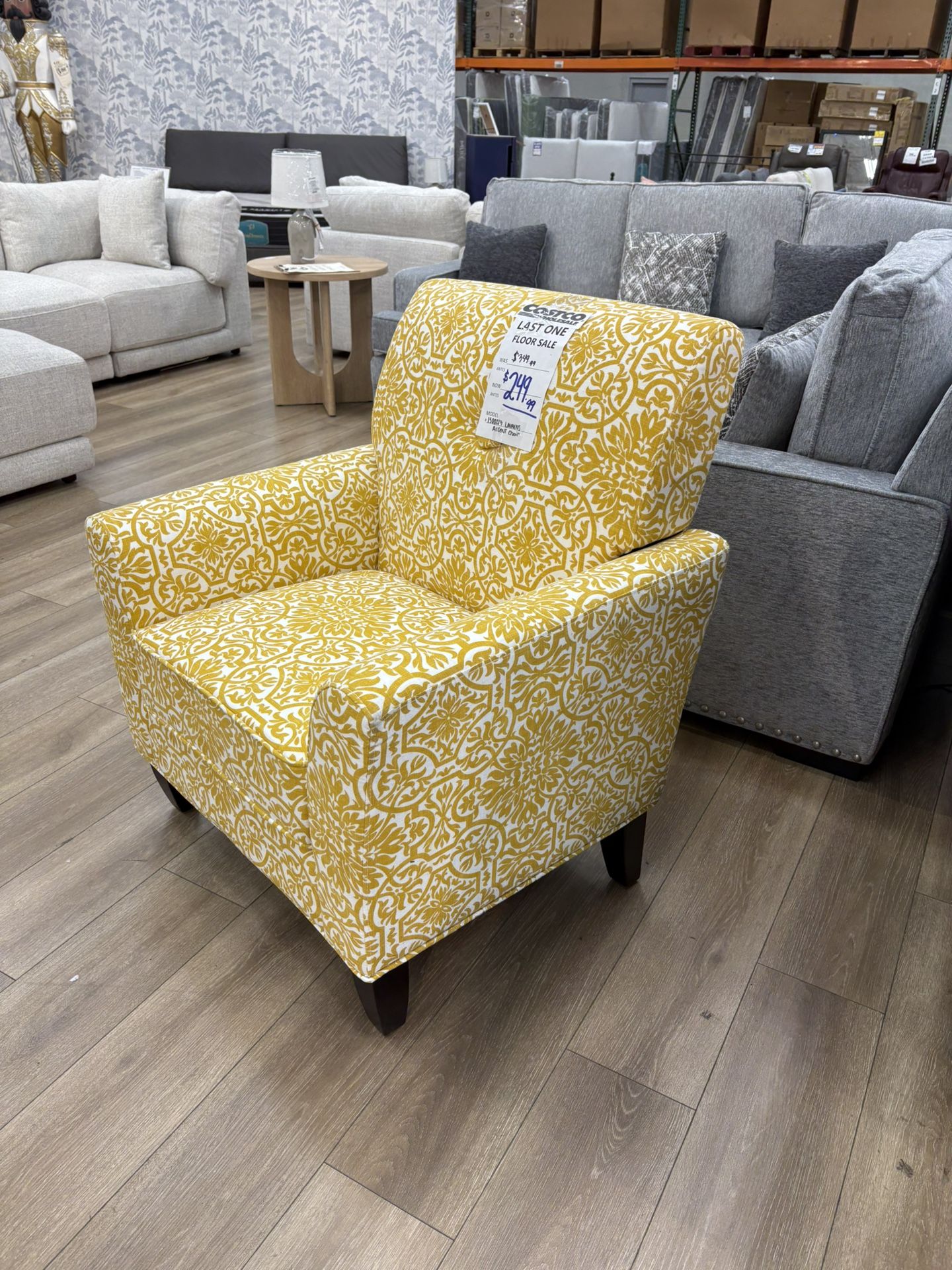 COSTCO YELLOW ACCENT CHAIR