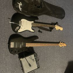 Bajo Eléctrico Guitarra Eléctrica Bolsa Y amplificador 