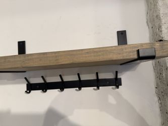 4 Solid Wood Floating Shelves w/ Metal Brackets
