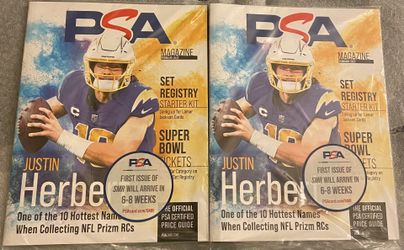 2 JUSTIN HERBERT BRAND NEW SEALED PSA Magazines. 2nd Ever Editions. February 2022. 2 For $30 Or $20 Each