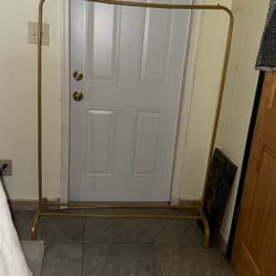 Gold Metal Clothing Rack 