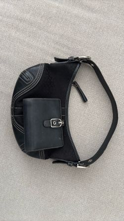 VINTAGE Y2K Coach Black Soho Mini Hobo Bag & Matching Flap Wallet Set #2154