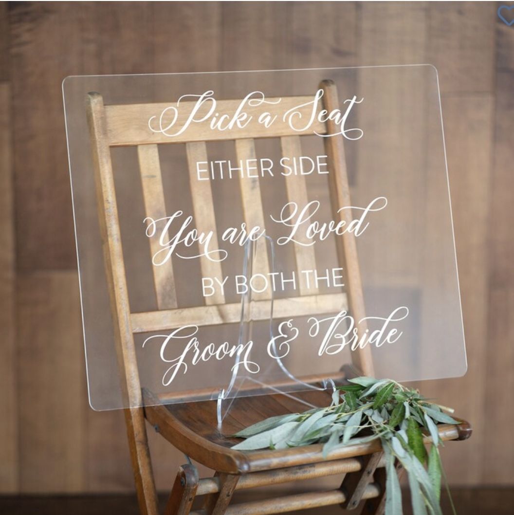 Pick A Seat Wedding Sign