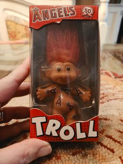 Anaheim Angels Baseball 50th Anniversary Troll Doll. New In Box.