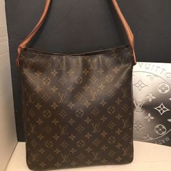 Louis Vuitton Monogram Looping GM Zip Hobo Bag Purse 