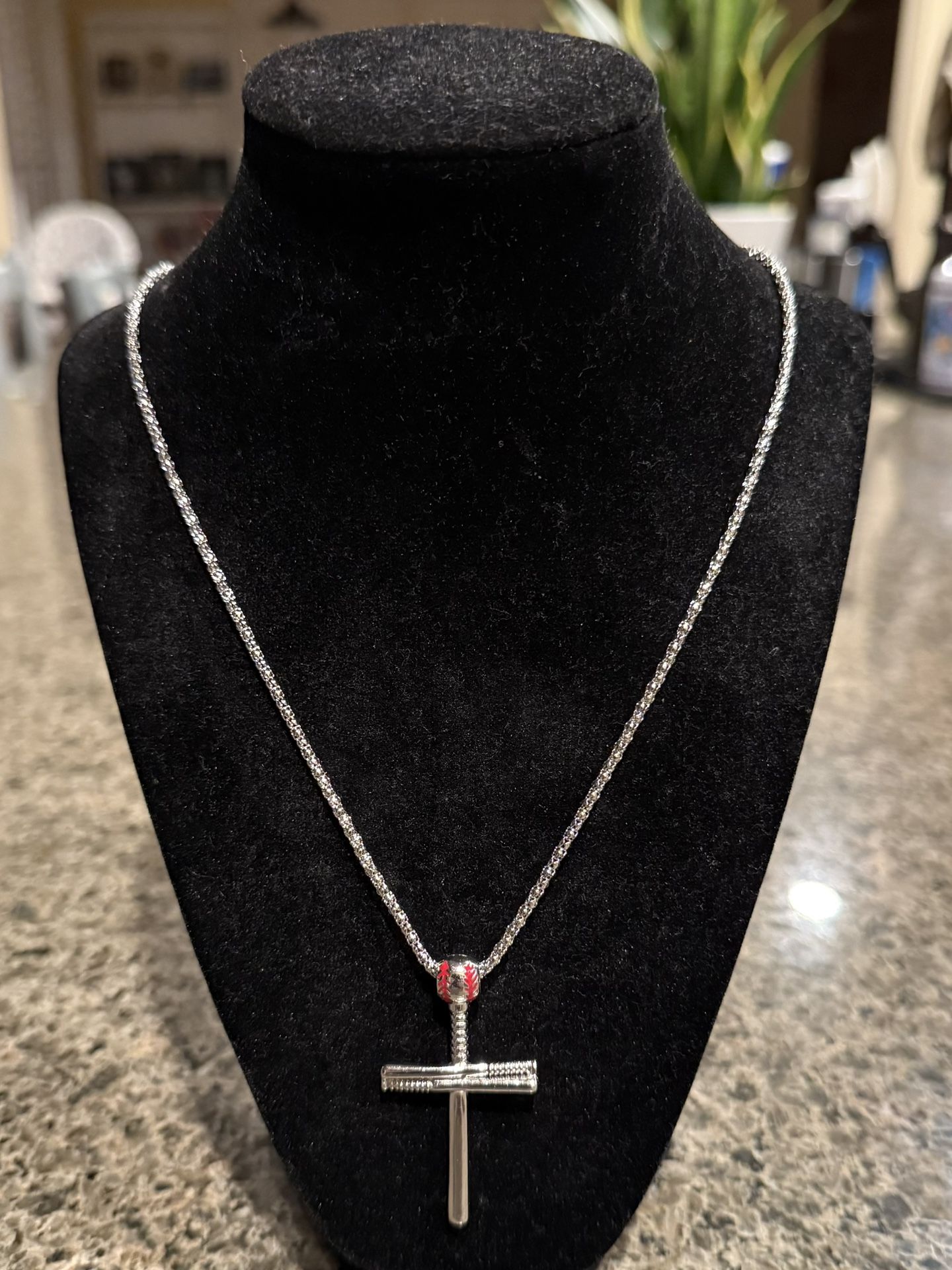 Baseball/ bats Cross Necklace