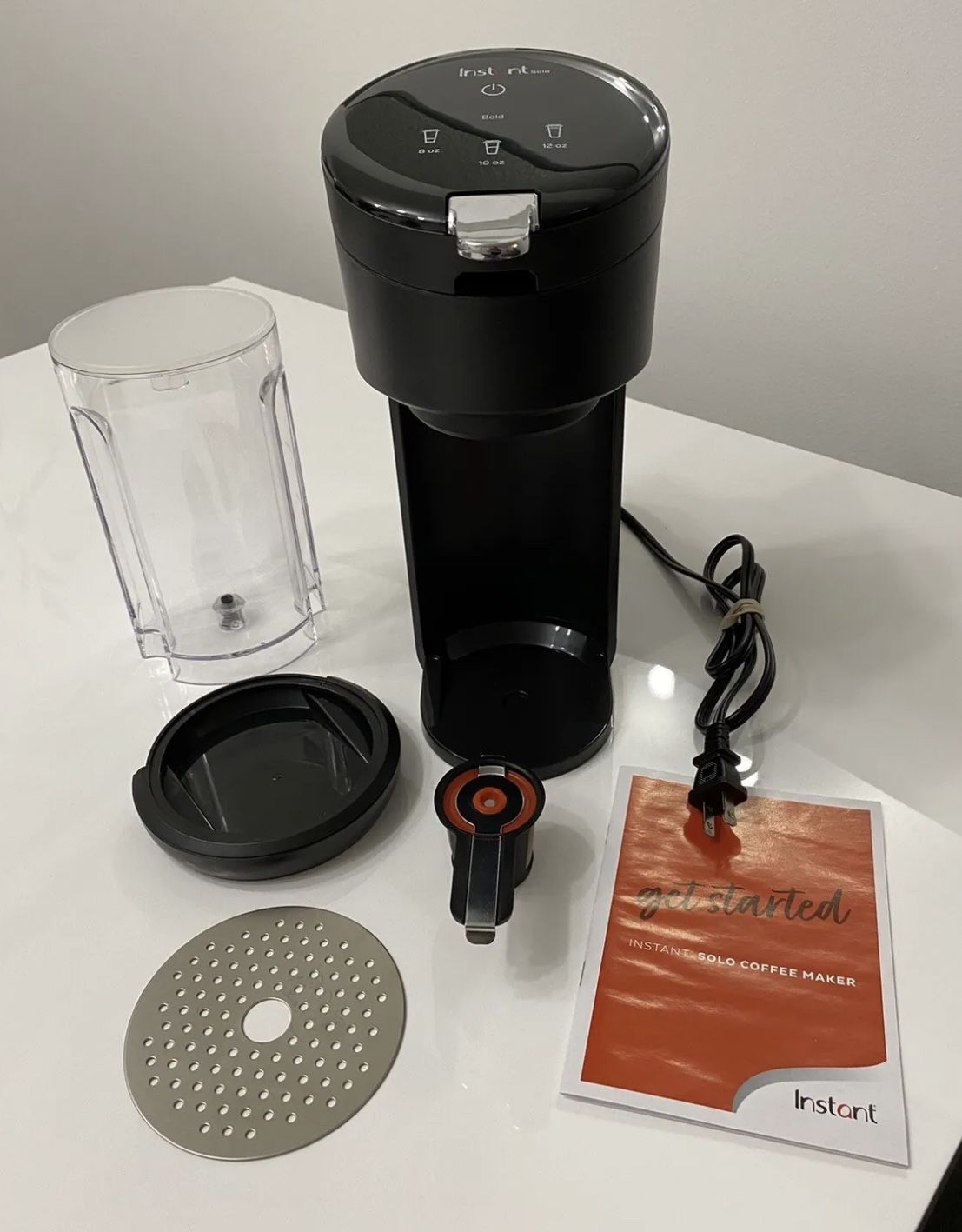 Instant Pot Solo Single Serve Coffee Maker Ground, K-Cup Pod Brewer Black 8-12oz