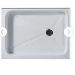 VIGO 48.125-in W x 36.125-in L with Right Drain Shower Base (White)