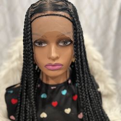 Very Long Full Lace Braided Lace Wig