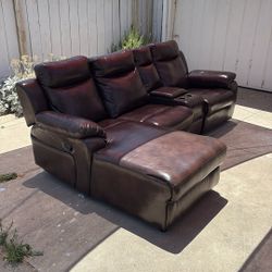 Perfect Leather Recliner Couch L Shape 