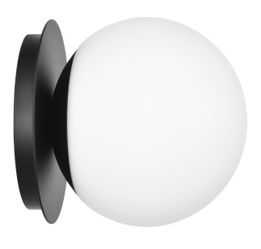 Wall Sconces, 1 Light Modern Globe Sconce in Matte Black, Wall Light for Bedroom Bathroom Living Room & Hallway Vanity Lighting, Ceiling Light Fixture