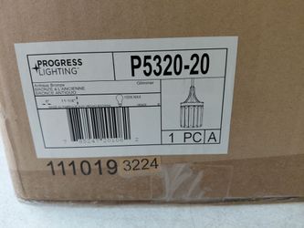 Progress Lighting glimmer series pendant light fixture in antique bronze,  few available