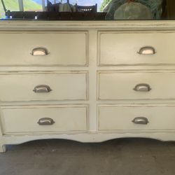vintage dresser buffet coffee station with glass top