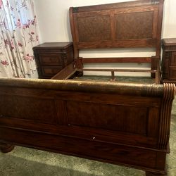 Queen bed frame and night stands