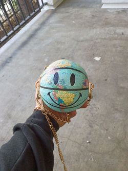Globe Smiley Face Round Mini Bag