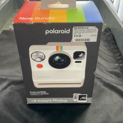 Polaroid Now Generation 3 instant camera in Pebble White. 