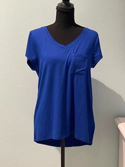 blue v-neck top