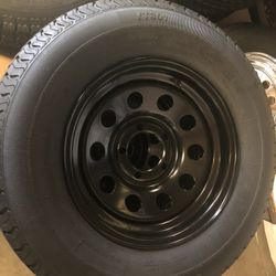 New 205/75/14 Radial Trailer Tire and Wheel 