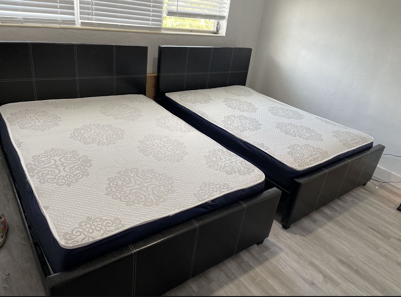 2 Full Size Bed With That Mattress All New Furniture And Free Delivery 