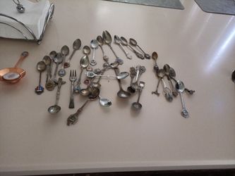 Vintage Souvenir Spoon Collection with Enamel Crests