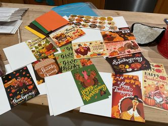 Thanksgiving Greeting Cards Assorted Set 40 cards with envelopes and stickers
