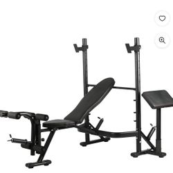 Adjustable Weight Bench With Olympic Squat Rack