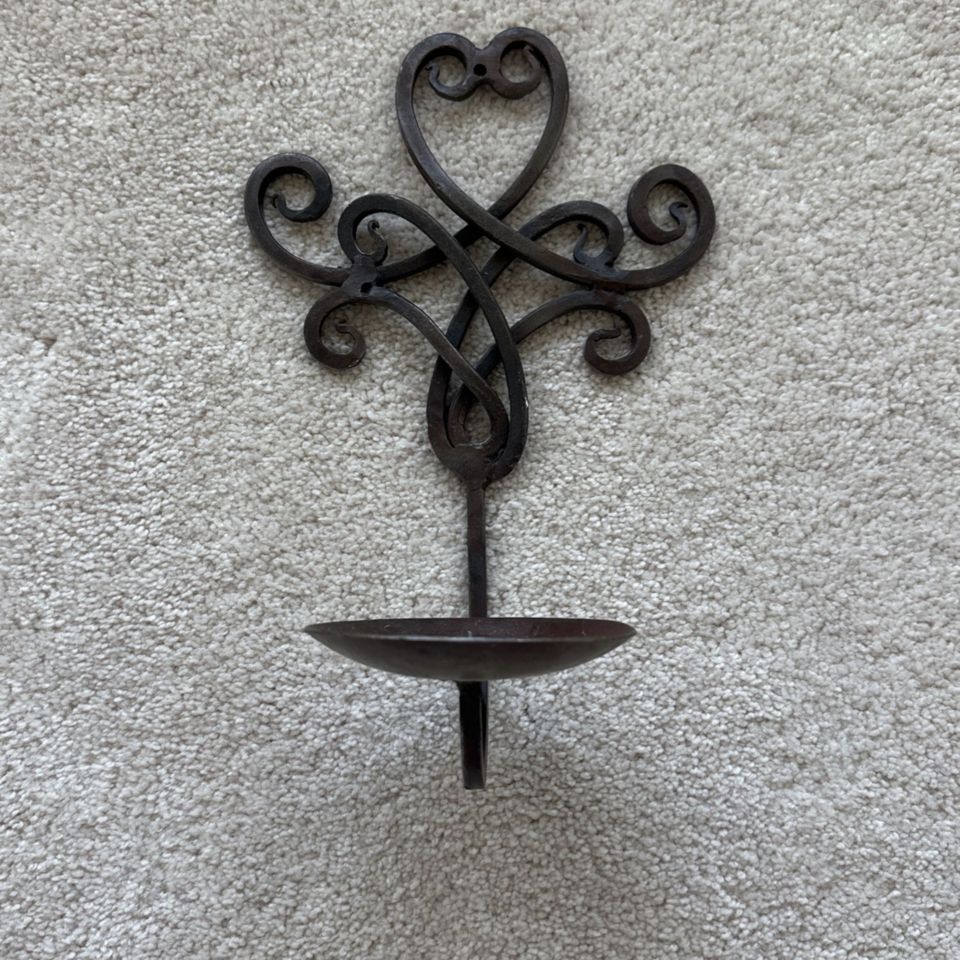 Small Wrought Iron Candle Wall Sconce