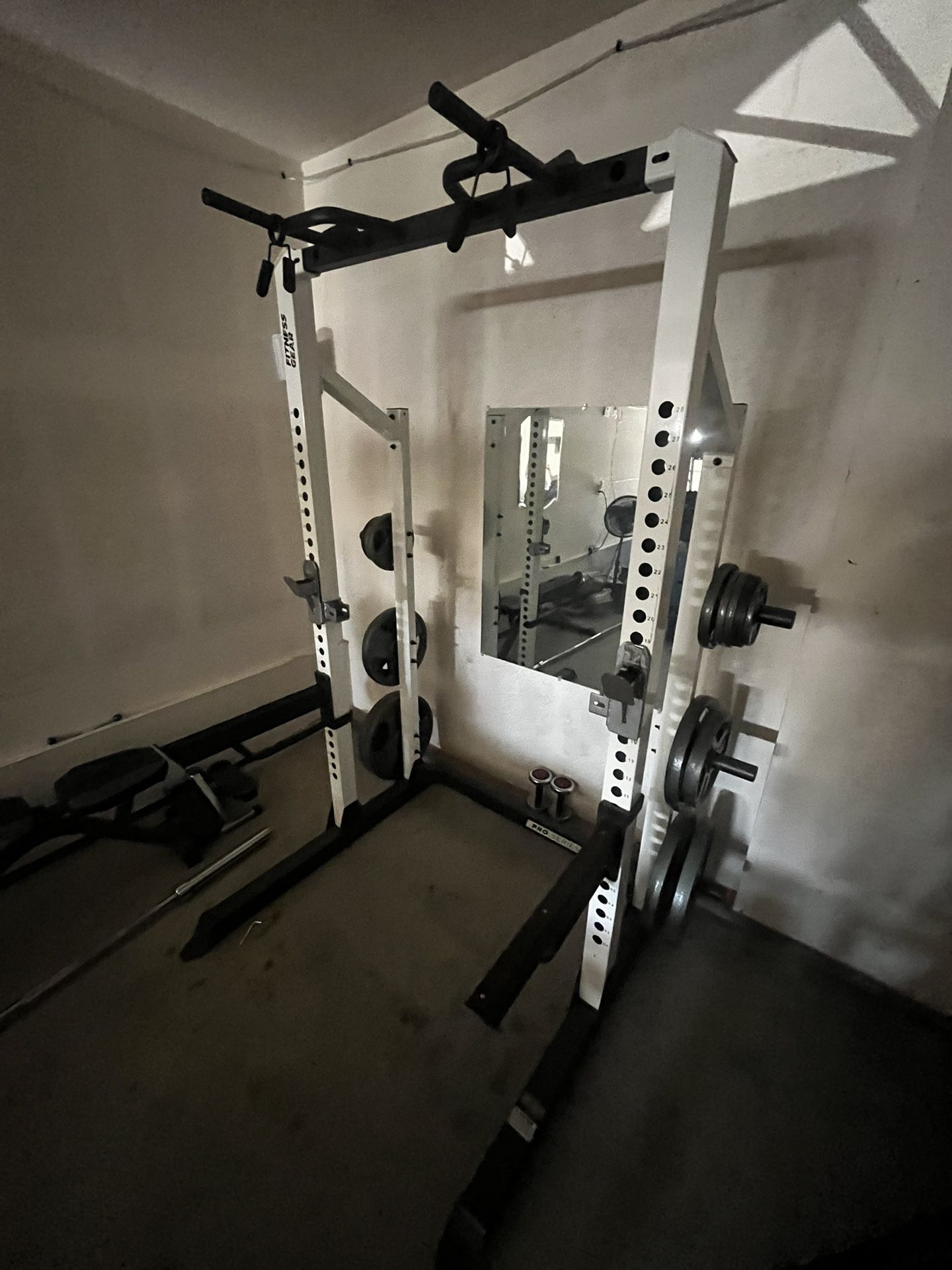 Squat Rack with weights and barbell included 