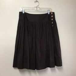 Women’s BANANA REPUBLIC 100% cotton brown lined skirt with side buttons… Size 10