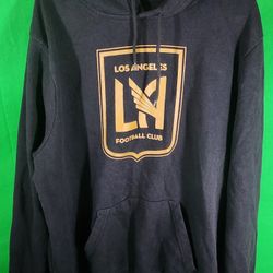 LA Football Club Means Large “XL” Black Long Sleeve Pull Over With Good