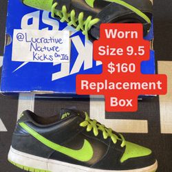 Size 9.5 “Neon J Pack” Nike SB Dunk Low