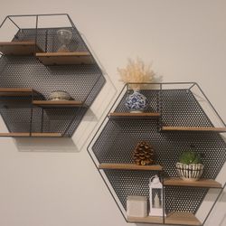 Hexagonal Wall Shelves