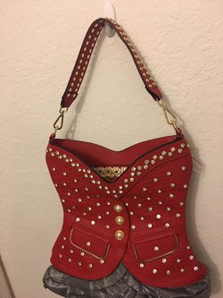 Beautiful red corset purse brand new