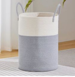 Large 100L Laundry Hamper, Tall Woven Rope Storage Basket