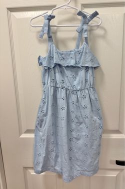 Cat & Jack Baby Blue Eyelet Girls Dress *Size 8