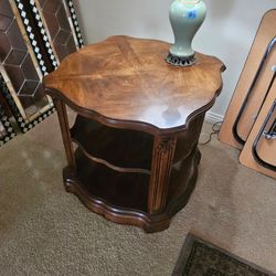 Vintage solid wood end table