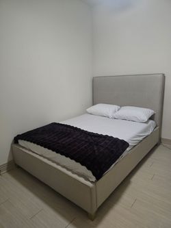 Upholstered Queen Bed with Mattress