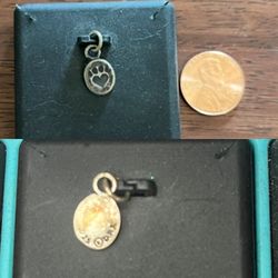 New .925 Sterling Silver Animal Dog Print Charm