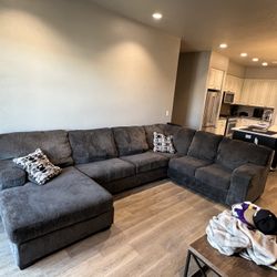 Couch, Sectional, Sofa, Gray 