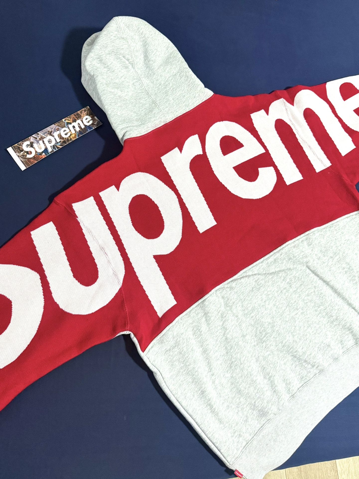 Supreme Big Logo Jacquard Hooded Sweatshirt - Large
