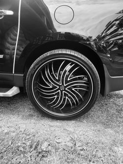 24" Inch Black Machine Massiv 924 Tsunami Wheels Rims