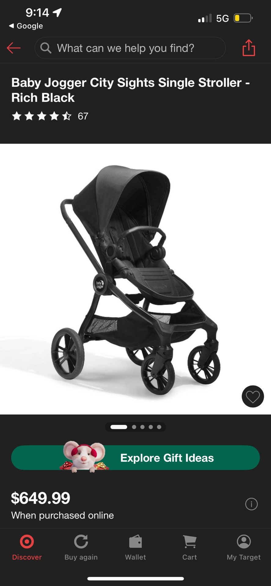 Baby Jogger City Sights Single Stroller - Rich Black